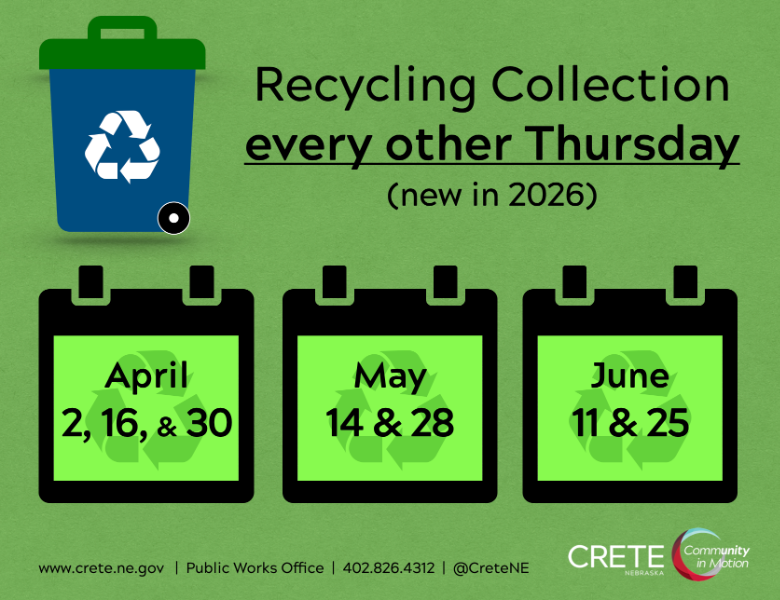 recycling dates April, May, June