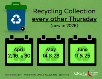 recycling dates April, May, June