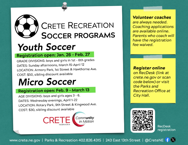 youth soccer and micro soccer registration dates