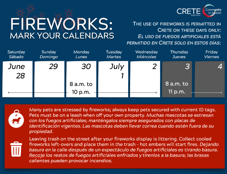 fireworks days and hours