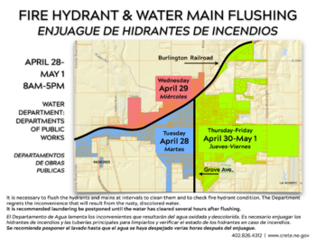 hydrant flushing dates April 28-May 1