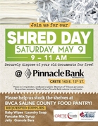free shred day on May 9, 9-11 a.m.