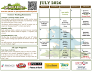 Summer Reading Program calendar for July.