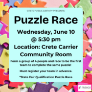 puzzle race on June 10 at the library