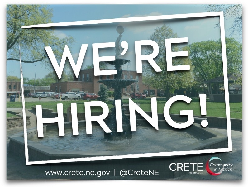 hiring logo over fountain photo