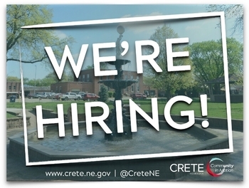 graphic: we're hiring with park fountain photo